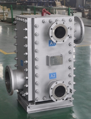 Fully - Welded Plate Block Type Heat Exchanger For Chemical Industries